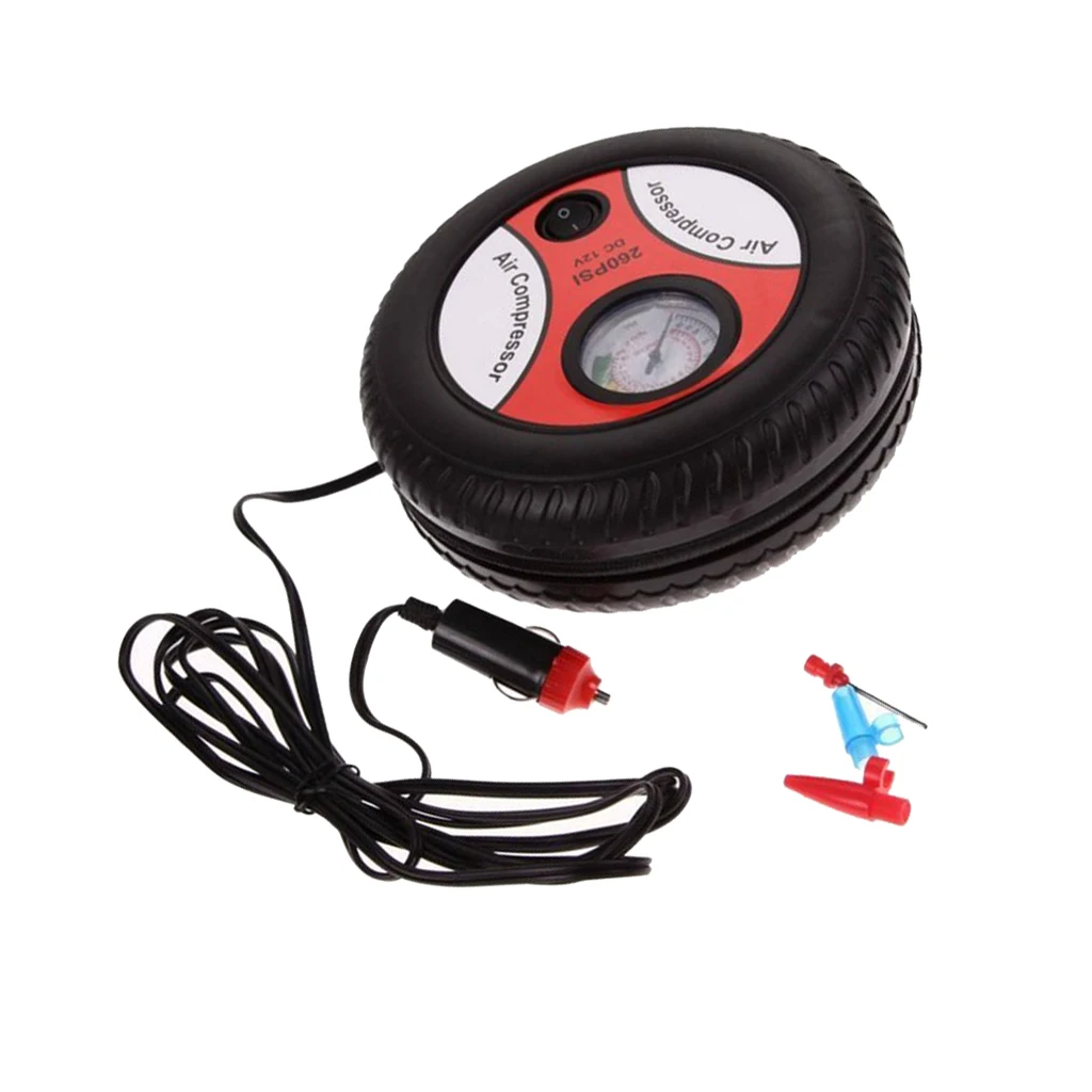 260PSI DC 12V Air Compressor Car Bike Tyre Inflator Portable Pressure Pump