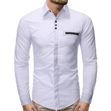 Мужская деловая рубашка Весенняя Новая модная повседневная рубашка в клетку с длинными рукавами Camisa Masculina