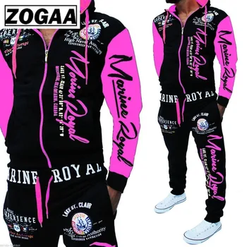 

ZOGAA Men Track Suit Hooded Jacket Sweatsuit Mens Sports Suits brand New Sportwear Men Jogger Set Printed Tracksuit Men Clothes