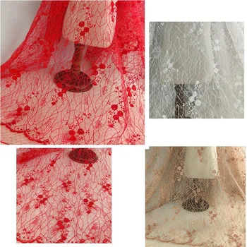 

Soft quality fabric Women dress wedding custom lace embroidery fabric cloth wedding Clear and natural lines free shipping MF30