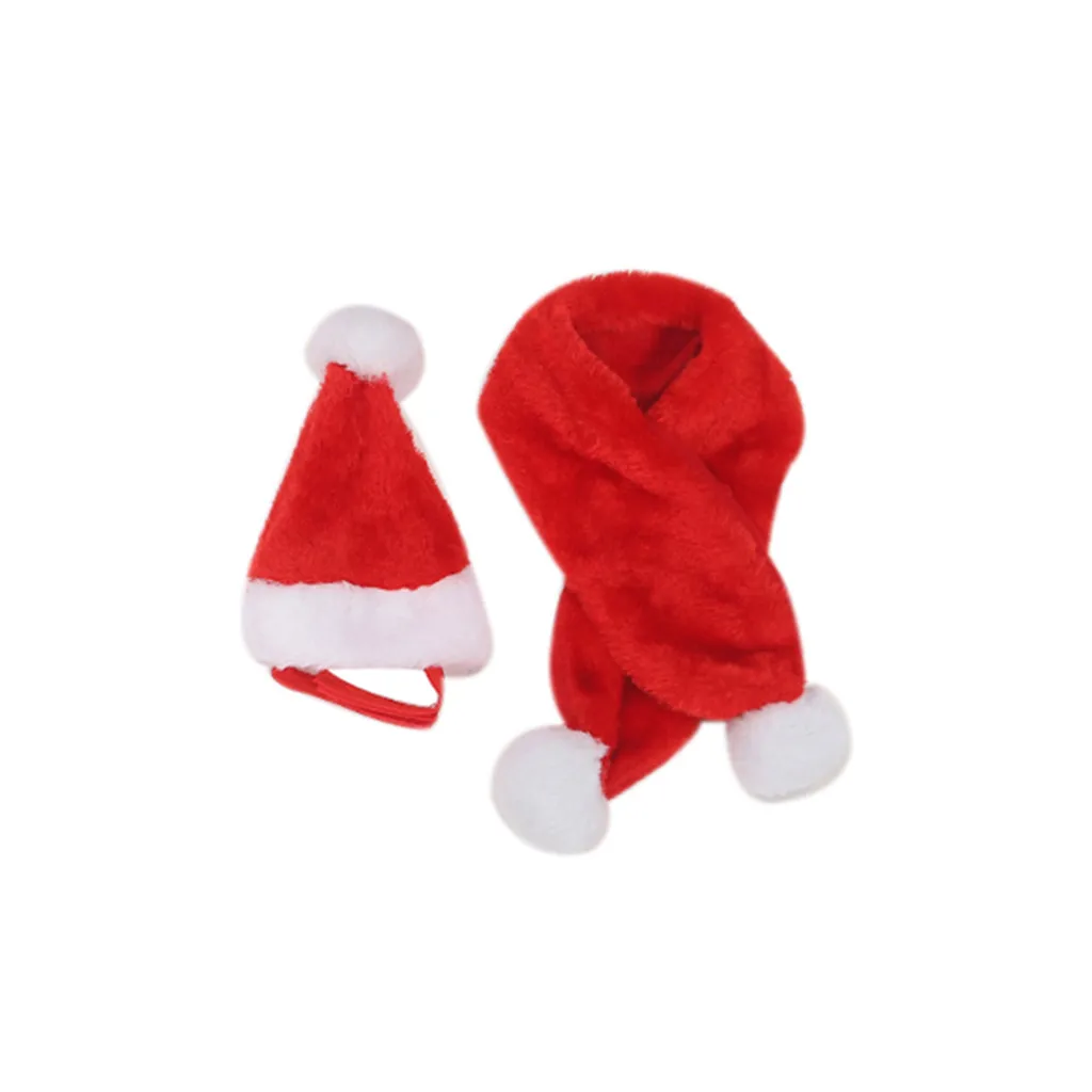 Кошка шапка для собак красный шарф Рождественский праздничный костюм маленькие животные комплект одежды товар для быта для домашних животных рождественские украшения