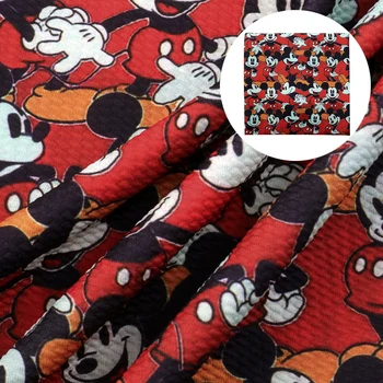 

david angie 50*140cm Cartoon Fourth of July Printed Bullet Textured Liverpool Fabric Knit Fabric For Making Home Textile,c10125