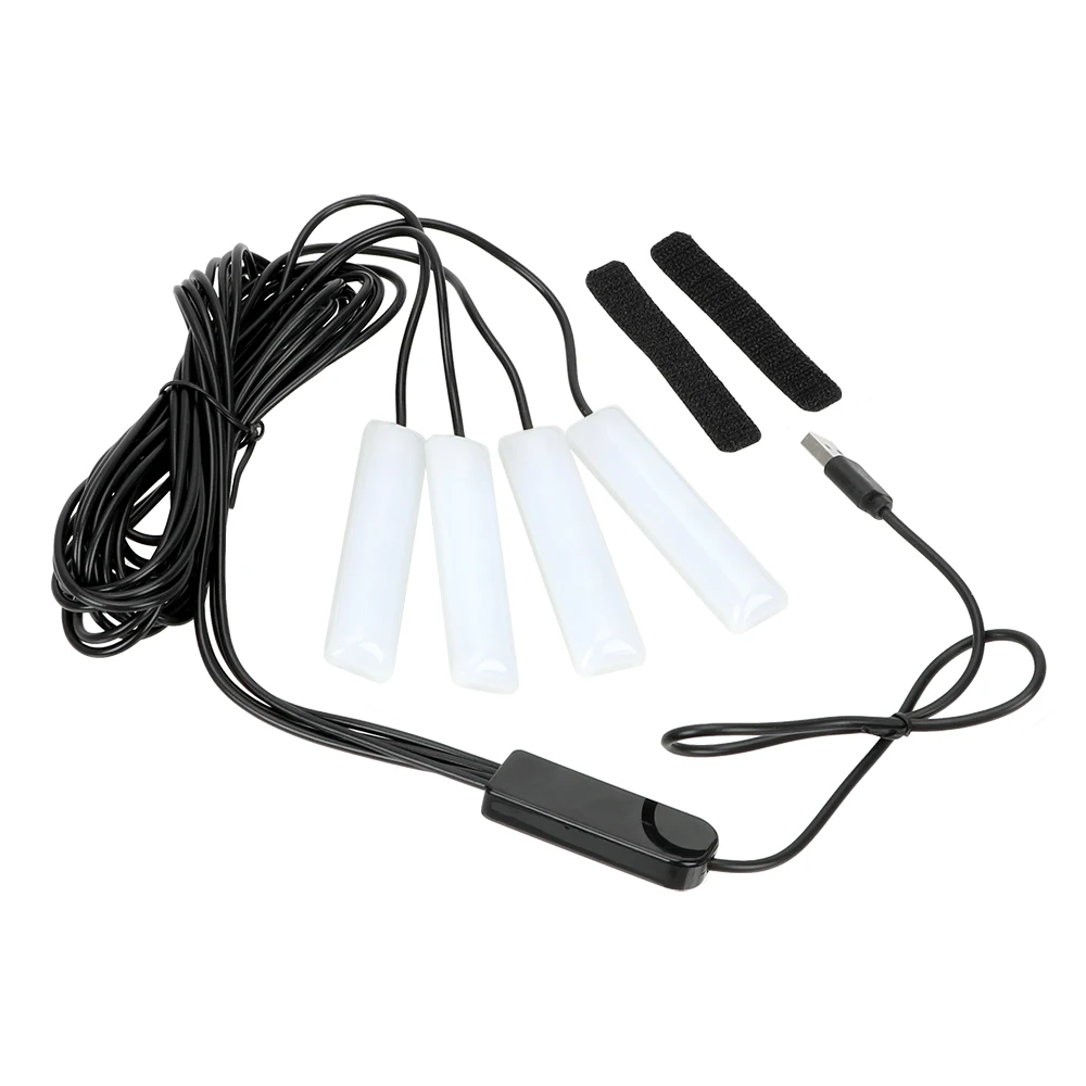 LEEPEE Bluetooth приложение звук музыка управление 4 шт. Автомобильный светодиодный торшер Пол ноги полосы света USB прикуриватель адаптер атмосферные лампы