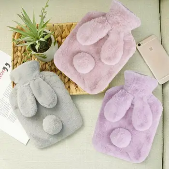 

Rabbit Ear Thin Water Injection Hot Water Bottles Winter Warm Treasure For Hands Feet Belly Women Uterus Water-filled Type
