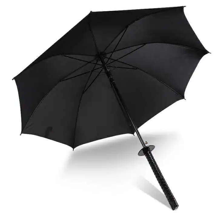 New black straight handle umbrella waterproof sunscreen long men gift | Дом и сад