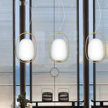 

Europe Café Bar Counter Restaurant Post Modern Personality Originality Ellipse Bedside Glass Round Ball A Chandelier Have