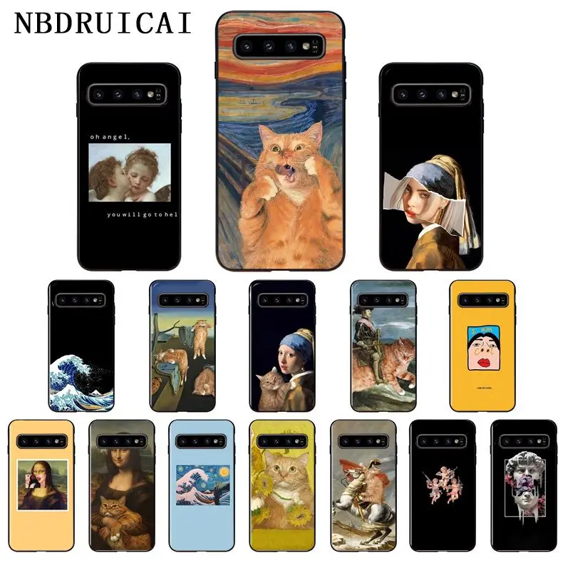Да Винчи Мона Лиза кошка Давид Большой Ван Гог чехол для телефона samsung S9 plus S5 S6 edge S7