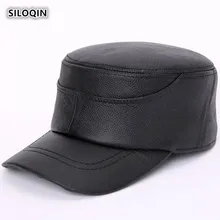 SILOQIN мужская плоская шляпа из натуральной кожи Snapback осень зима первый слой воловья кожа армейские кепки досуг Туризм бренды шляпа
