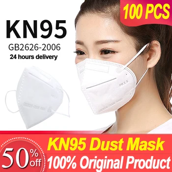 

Original 100pcs KN95 Dustproof Anti-fog And Breathable Face Masks N95 Mask 95% Filtration Features