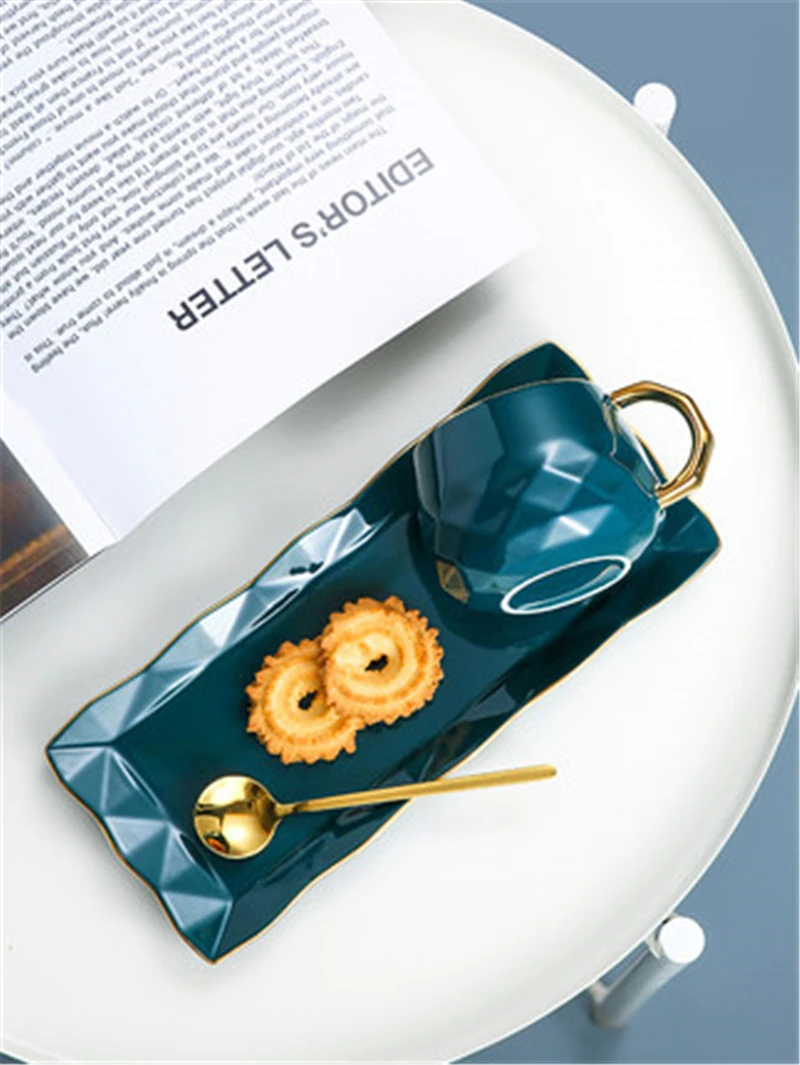 Скандинавские ins керамическая кофейная чашка маленькая Роскошная чайная чашка в европейском стиле с закуской набор ложек