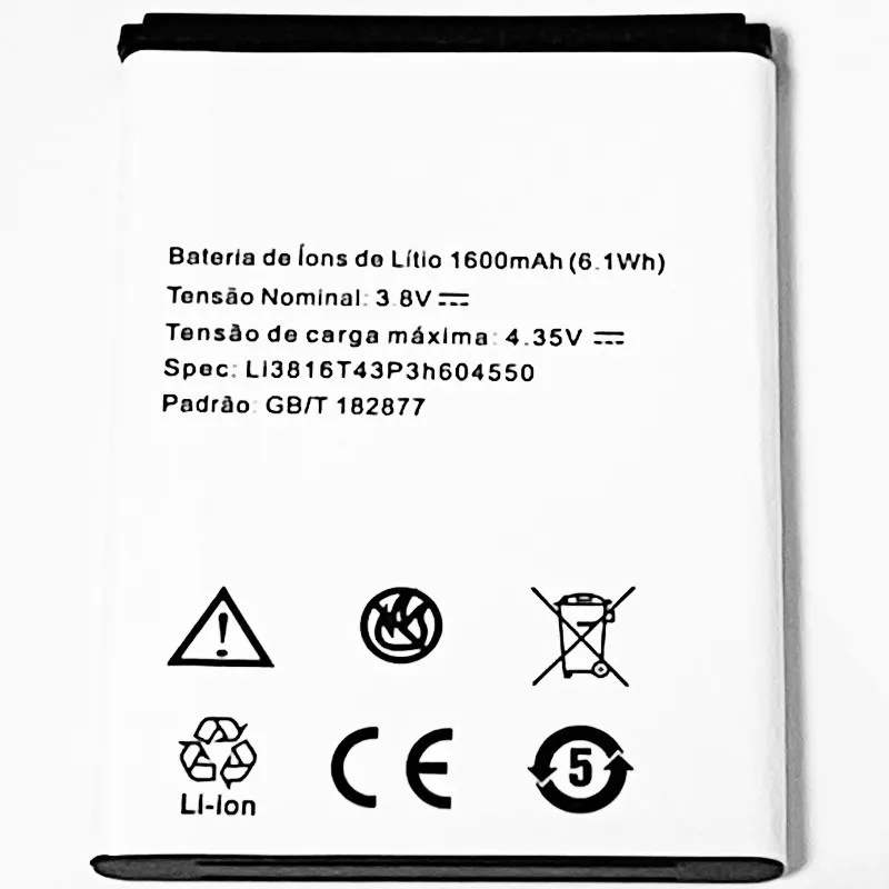 Аккумулятор 3 8 в 1600 мАч Li3816T43P3h604550 для ZTE Blade A410 Orange Dive 30 Li3715T42P3h604550 | Мобильные