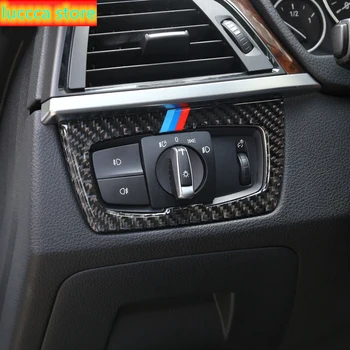 

For BMW 3 4 Series F30 F31 F32 F34 F33 F35 F36 Carbon Fiber Car styling Headlight Switch Buttons Decorative Frame Cover Stickers
