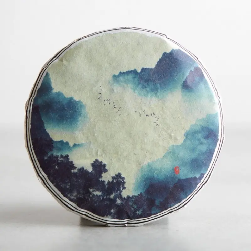 Tea Shu Puer Yiwu Xiao Bin, 2021, tea cake 100 grams. Puer, Puer tea, Puer top grade, Puer pancake, Puer 357, Puer pressed, Shu Puer,  Shu Puer top grade, Shu Puer tea, Shu Puer invigorating, Shu Puer menghai, Pu er