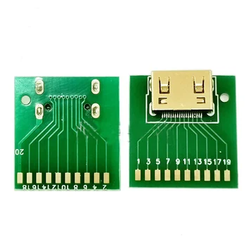

Mini HDMI c Type board Female connector Universal board with 20*21.6MM Test board With solder joint