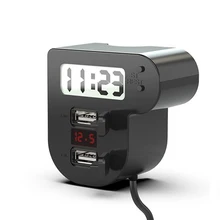 Мотоциклов мобильного телефона для автомобиля с двумя портами USB-Зарядное устройство 2.1A Цифровой вольтметр датчик автоматической зарядки с 2 портами для iPhone samsung