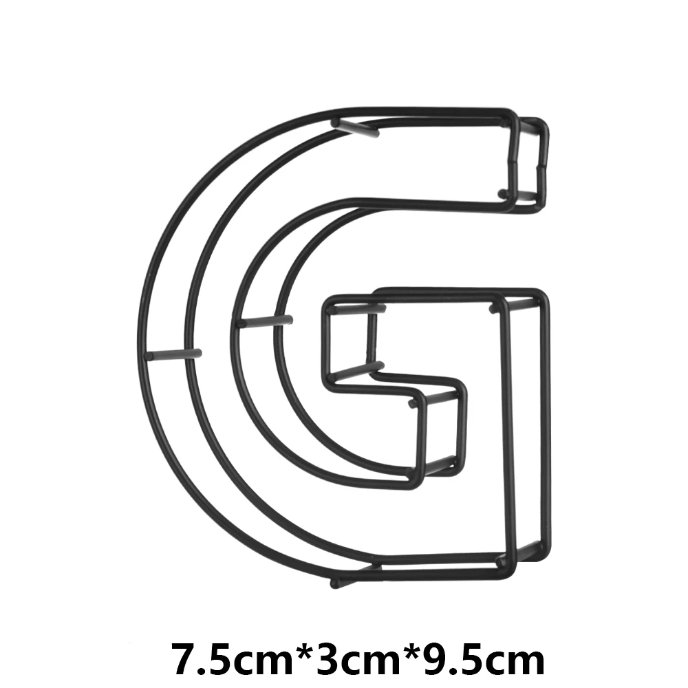 Промышленный стиль кованого железа Алфавит дверная табличка металлический полый буквенный Знак Домашний Декор кафе украшение для фотосессии вечерние принадлежности - Цвет: G