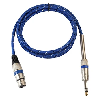 

Nickel Plated 3P XLR Female Jack to 1/4inch inch 6.35 mm Male Plug Stereo o Cable Microphone Mic Adapter - Blue, 20 Meter