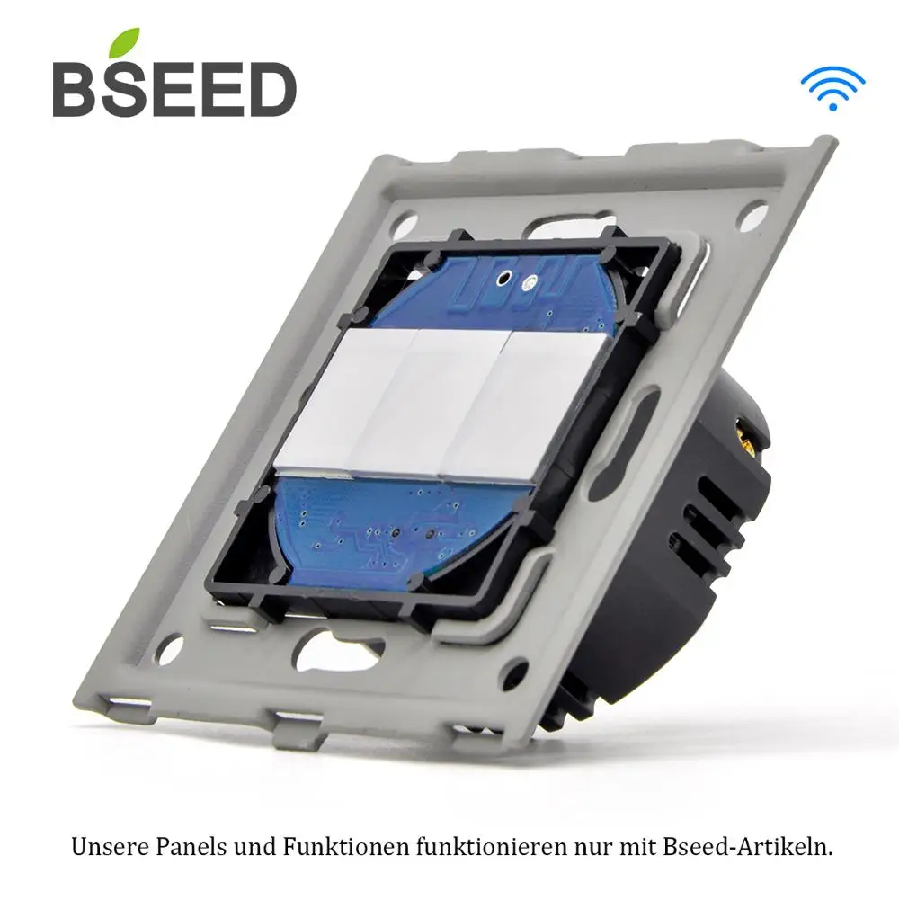 Bseed стандарт ЕС база Wi-Fi сенсорный выключатель, AC 110~ 240 В, 1 банда 2 банды 3 банды переключатель управления без стеклянной панели - Цвет: 3 Gang