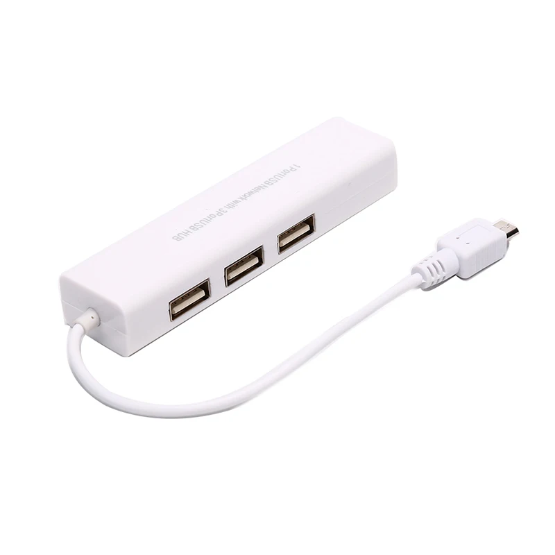 Micro USB к сети LAN Ethernet RJ45 адаптер с 3 портами USB 2,0 концентратор адаптер для ПК Android телефон ноутбук