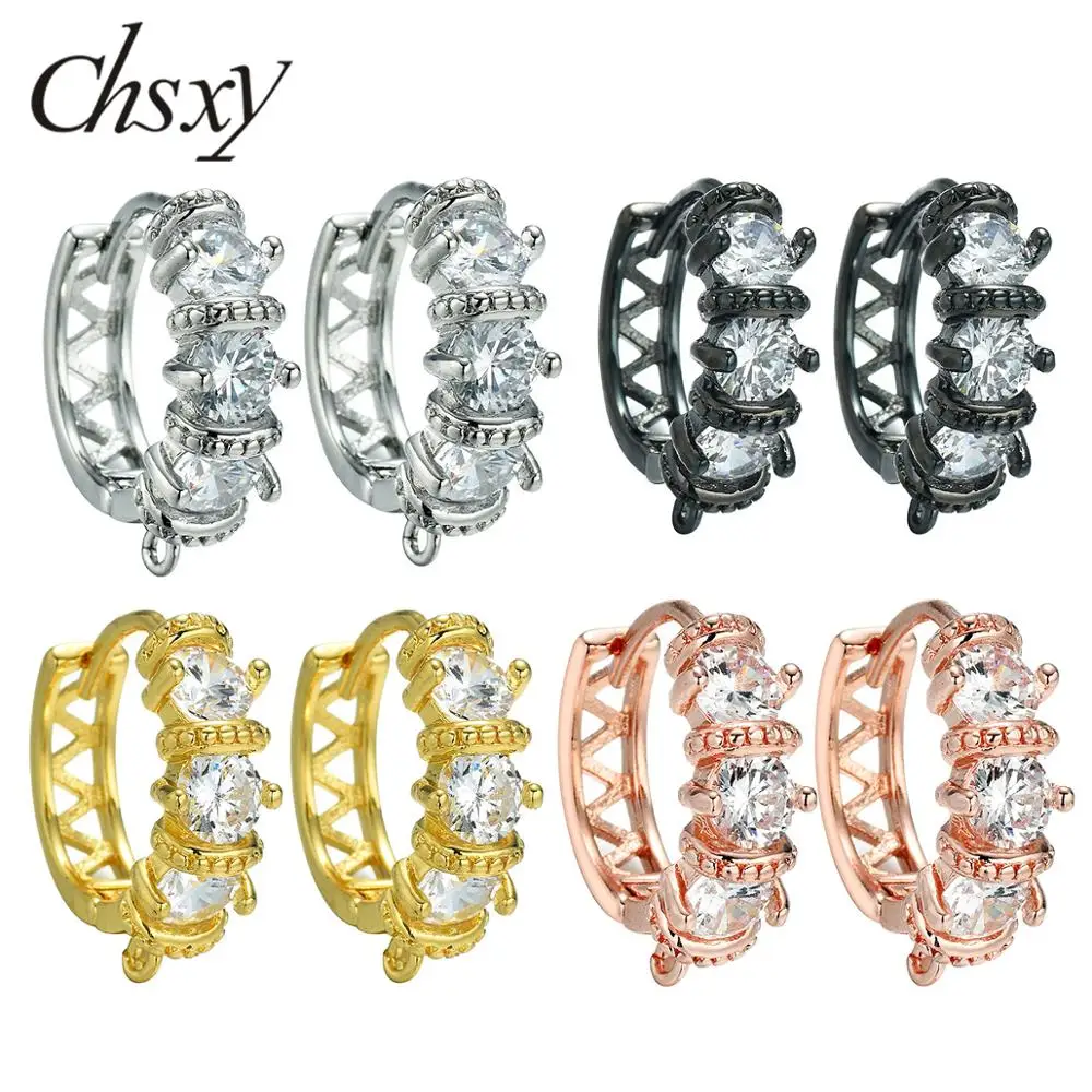CHSXY новый дизайн 4 Стиль серьги из розового золотого серебряного черного цвета