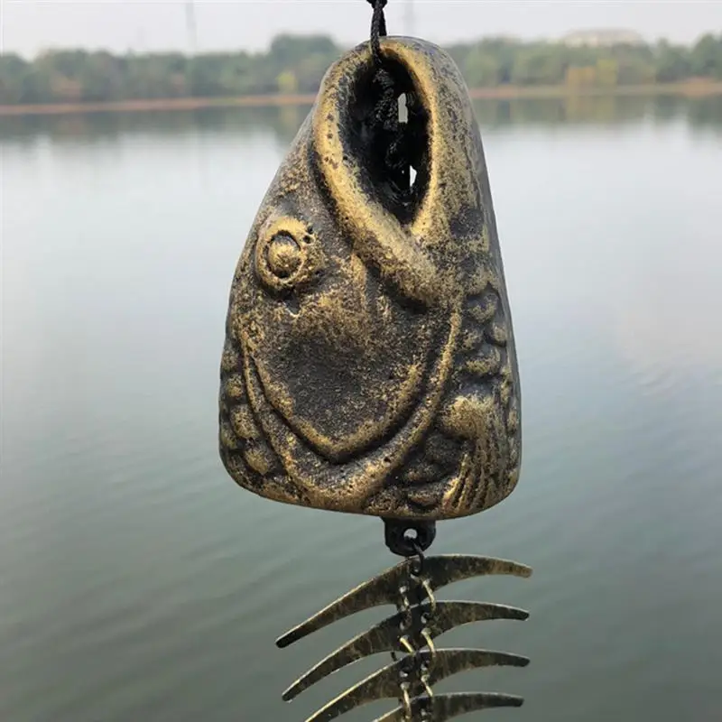 1 шт. Ретро Fishbone Wind Chime металлические Fishbone Wind Chime Подвески креативный садовый подвесной декор для двора сада балкона Декор