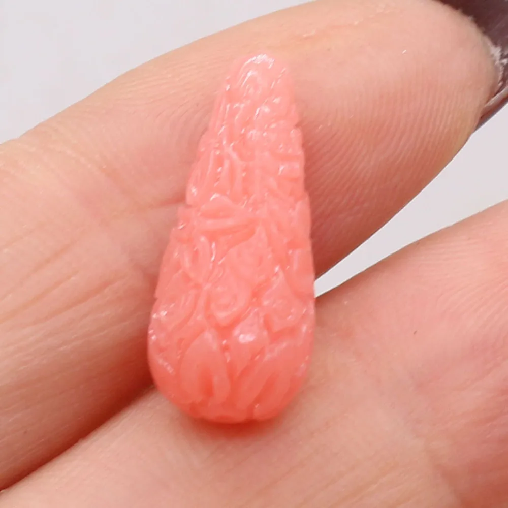 

10Pcs Natural Coral Beads Carved Isolation Beads For Jewelry Making DIY Necklace Bracelet Earrings Accessory