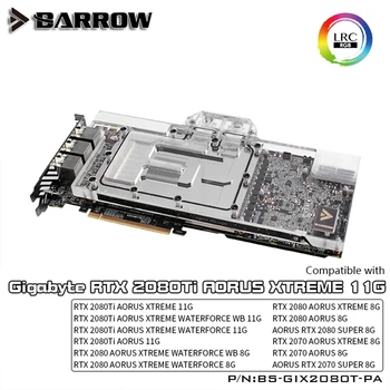 شراءبارو غطاء كامل وحدة معالجة الرسومات كتلة المياه لجيجابايت RTX AORUS RTX2080T/2080/2070 سوبر اللوحة 5 فولت مزامنة هالة BS-GIX2080T-PA