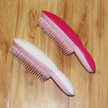 

NEW 1Pc Anti-static Hair Brush Comb Styling Teezer Shower Electroplate Detangling Massage Comb for Salon Styling Women Girl Hair