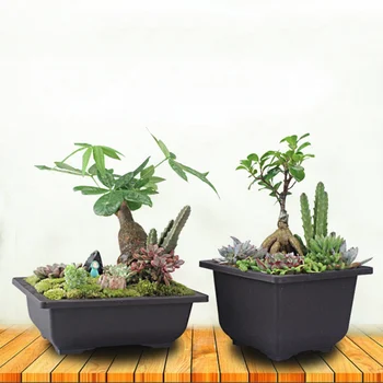 

Plastic Flower Pot Imitation Zisha Succulent Flower Pot Square Rectangular Succulent Planter Desktop Flower Plant Holder