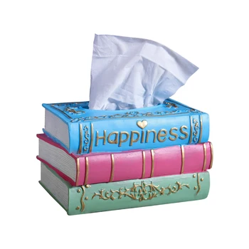 

Retro Tissue Box Resin Napkin Storage Container Rectangle Book Paper Towel Holder Desktop Decoration For Home Bar Office (G203)