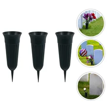 3Pcs Grave Cone Vases Flower Arrangement Vases Cemetery Memorial Supplies