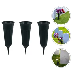 3Pcs Grave Cone Vases Flower Arrangement Vases Cemetery Memorial Supplies