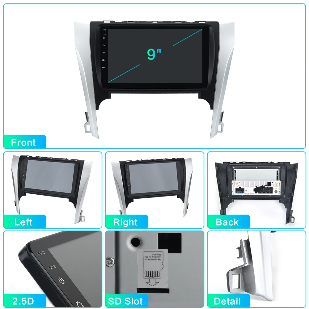 Cheap 2 Din Autoradio Car Android 9.0 for Toyota Camry GPS 2012 2013 2014 Car Stereo Multimedia Navigation 9" Display HDMI 4