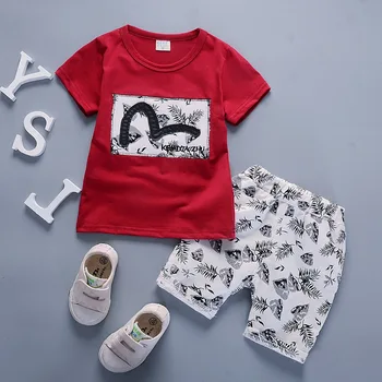 

Baby Toddler Kids Clothes Fashion Little Boys Printed Shorts Summer Short Sleeve Dress Boy Children Outfit
