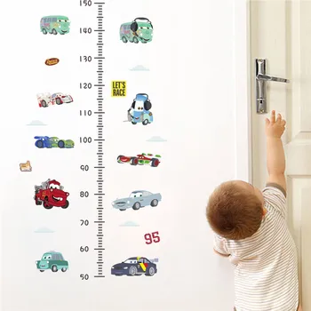 

Cartoon Car Wall Stickers For Kids Room Height Measure Boy Bedroom Decoration Growth Chart Decals Boy's Room Decor