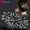 Molans Rhinestones Girls Side Bangs Clip 1PC Korean Hair Clips Women Hair Accessories Pearl Barrette Hair Pins Spring Clip ► Photo 1/6