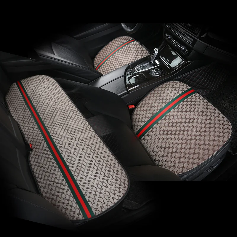 

new Car Seat Cover Linen Fabric Pad Front Rear Flax Cushion Protector Mat Pad Universal Size Breathable Auto car accessories