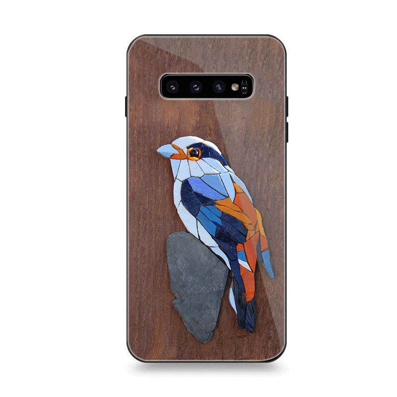 Мобильный чехол для телефона Стекло для samsung A10 A20 A30 A40 A50 A60 A70 S7 край S8 Plus Note 8 9 S10 крышка птица - Цвет: G5