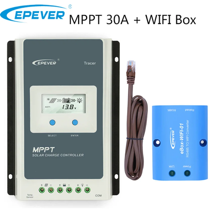 Контроллер солнечной зарядки Tracer3210AN 30 А MPPT 12 В 24 ЖК дисплей Diaplay солнечный