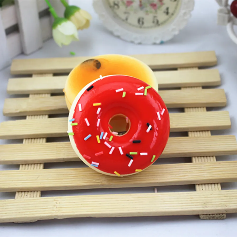 Simulation Donut Squeeze Toy Soft Colourful Doughnut Scented Slow Rising Toys childrens party decorations #A