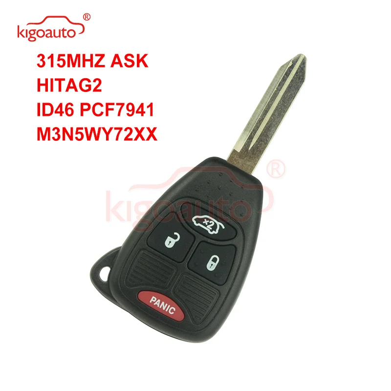 

Kigoauto M3N5WY72XX Remote key 3B+panic 315Mhz for Chrysler