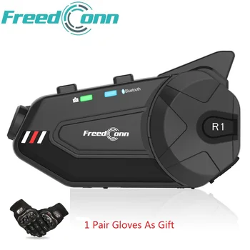 

1500m R1 Plus Motorcycle Bluetooth Helmet Intercom Interphone Group 6 Riders WIFI Sony HD Lens Can Capturing video+32GB