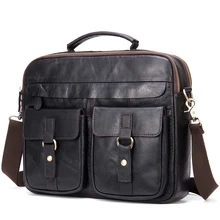 

Men's Retro Leather 14" Laptop Top Layer Cowhide Business And Leisure Travel Bag Shoulder/Crossbody/Handbag Good Quality