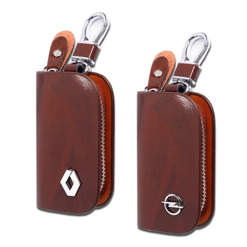 

Leather Key Holder Men And Women Key Wallet Key Case Coin Purse Multifunction Fashion Housekeeper Key Bag For Opel Renault