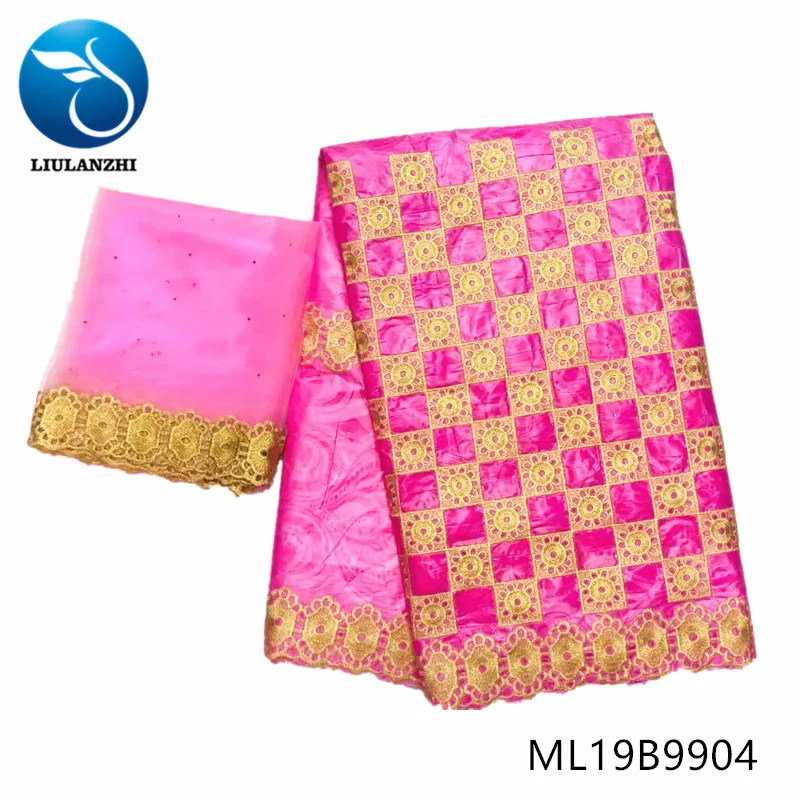 LIULANZHI Африканский базин ткани Новое Поступление Вышивка riche getzner с бисером и камнями для платья 5+ 2 ярдов ML19B99