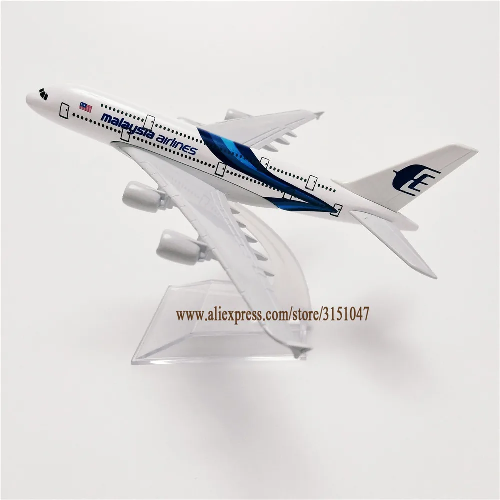 Металлическая голубая воздушная Малайзия Airlines A380 модель самолета Airbus 380 Airways