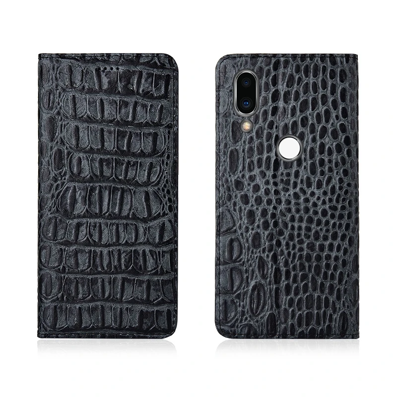 

Crocodile Back Pattern Genuine Real Leather Magnetic Flip Phone Bag For Meizu Note 9/Meizu Note 8 Phone Case Coque Funda Capa