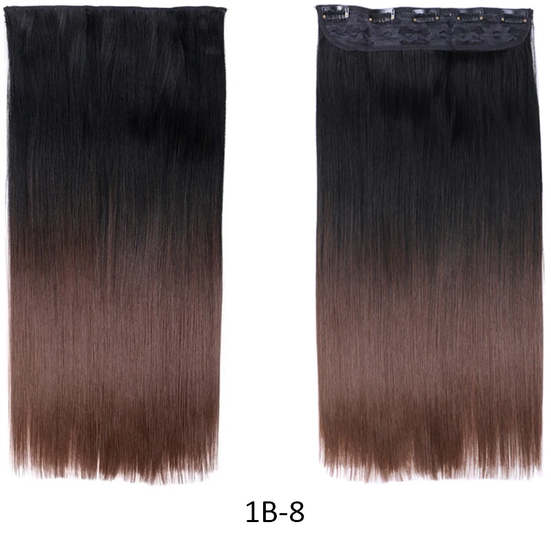 22 дюйма, Длинные прямые женские синтетические волосы на заколках для наращивания, 15 цветов, высокая температура, синтетические волосы, 130 г