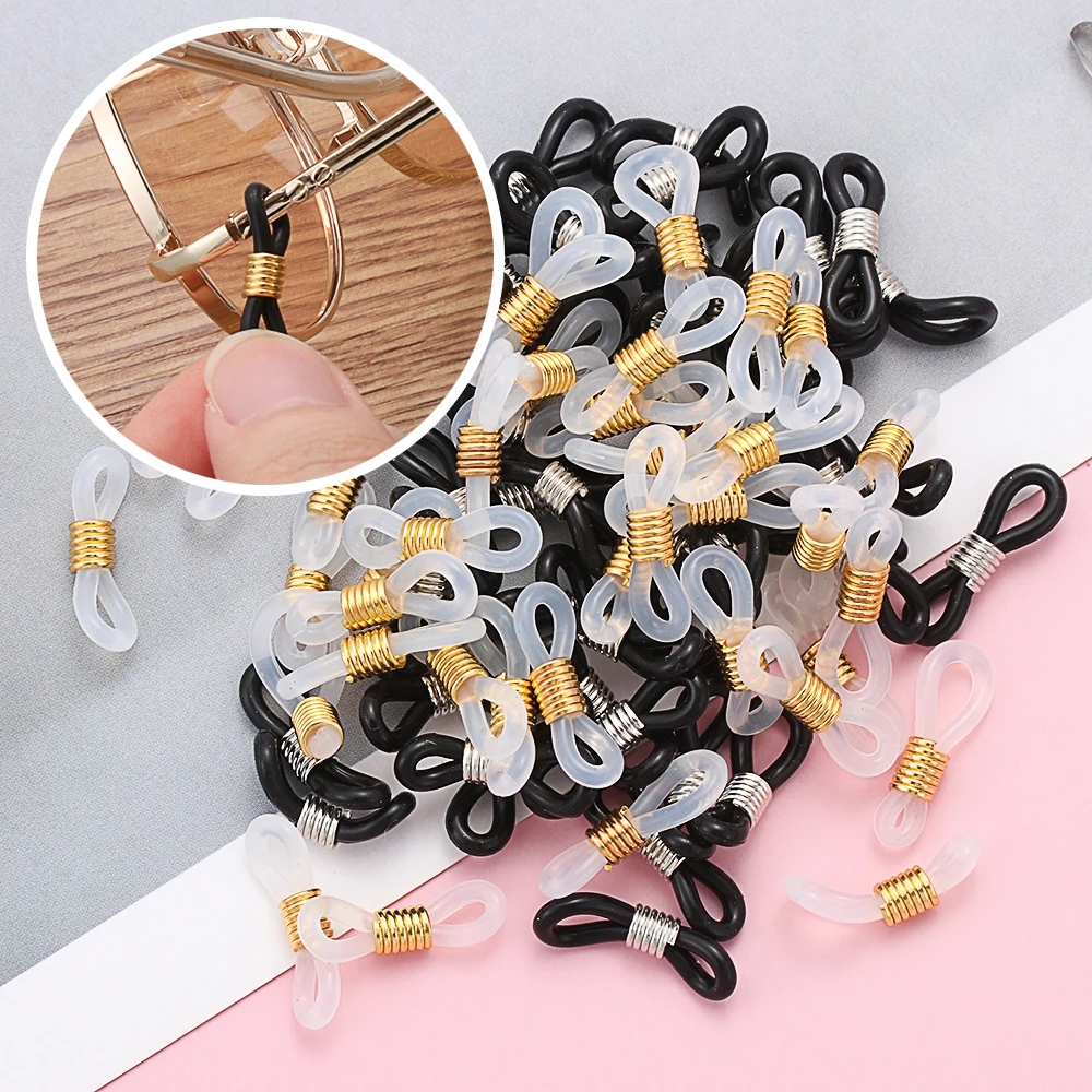 50PCS Ear Hook Eyeglasses Spectacles Chain Glasses Retainer Ends Rope Sunglasses Cord Holder Strap Loop Connector Glasses Ring