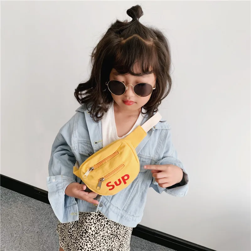 Детская поясная сумка для маленьких девочек забавная однотонная нагрудная